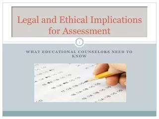Legal and Ethical Implications for Assessment