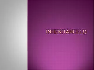 Inheritance(3)