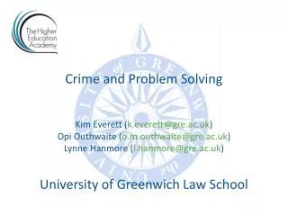 Crime and Problem Solving