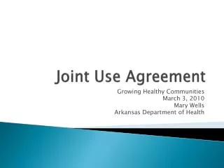 Joint Use Agreement