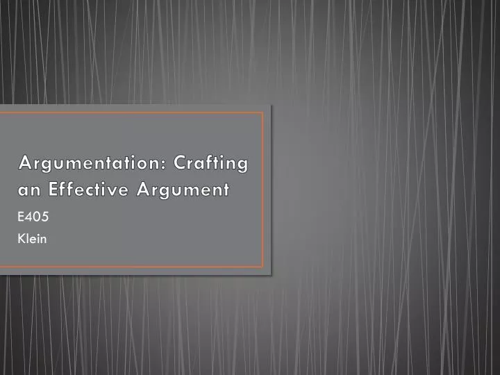 argumentation crafting an effective argument