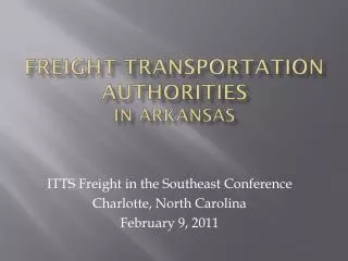 Freight Transportation Authorities In Arkansas