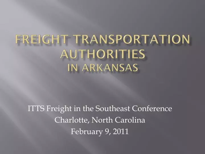 freight transportation authorities in arkansas