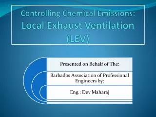 Controlling Chemical Emissions: Local Exhaust Ventilation (LEV)