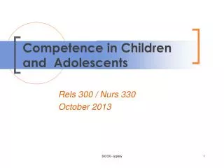 Competence in Children and Adolescents