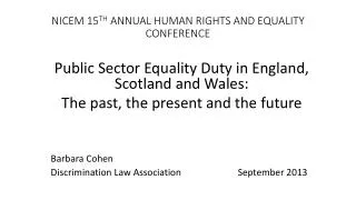 NICEM 15 TH ANNUAL HUMAN RIGHTS AND EQUALITY CONFERENCE