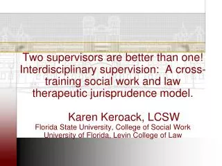 Unifying philosophy for social workers and lawyers