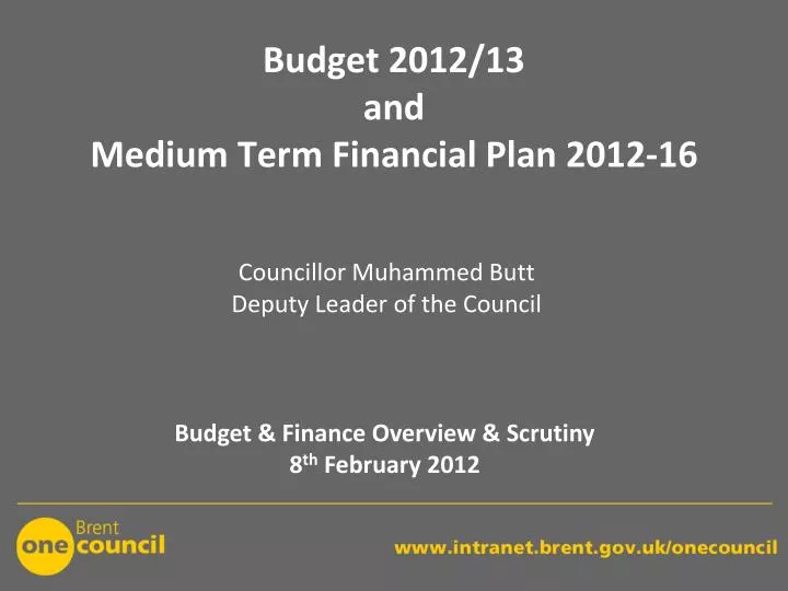 budget 2012 13 and medium term financial plan 2012 16
