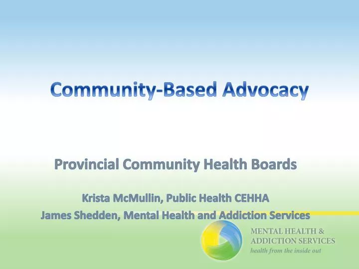 community based advocacy