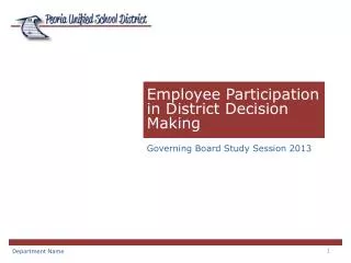 Employee Participation in District Decision Making