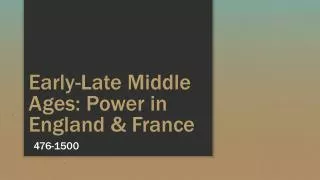 Early-Late Middle Ages: Power in England &amp; France