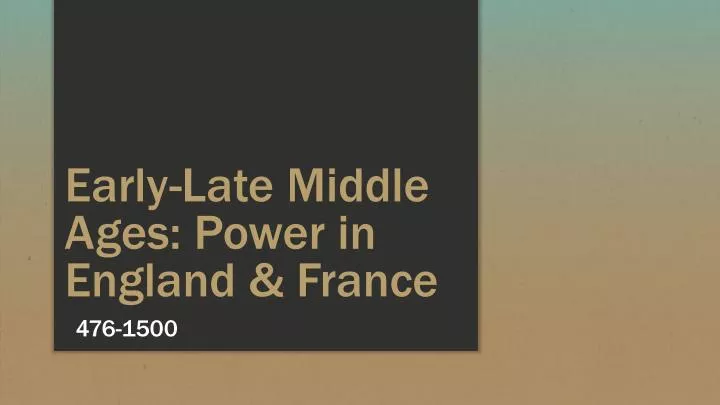 early late middle ages power in england france