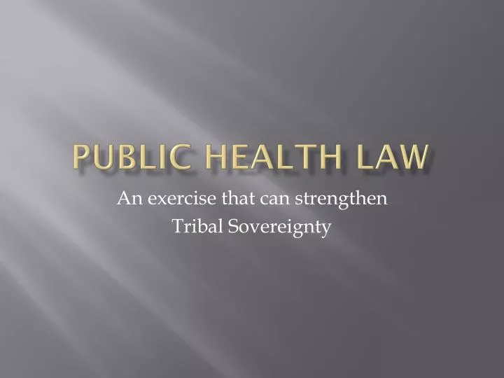 public health law