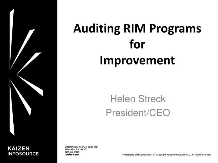 auditing rim programs for improvement