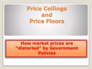 Price Ceilings and Price Floors