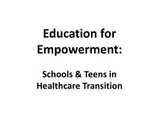 Education for Empowerment:
