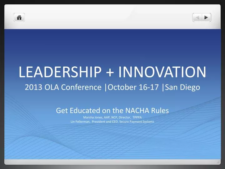 leadership innovation 2013 ola conference october 16 17 san diego