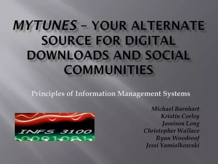 m ytunes your alternate source for digital downloads and social communit ies
