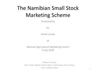 The Namibian Small Stock Marketing Scheme