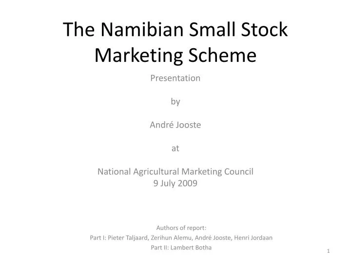 the namibian small stock marketing scheme