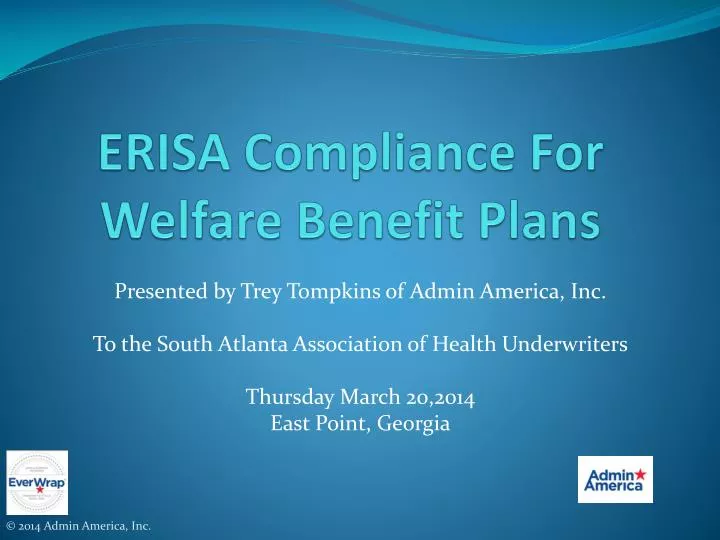 erisa compliance for welfare benefit plans