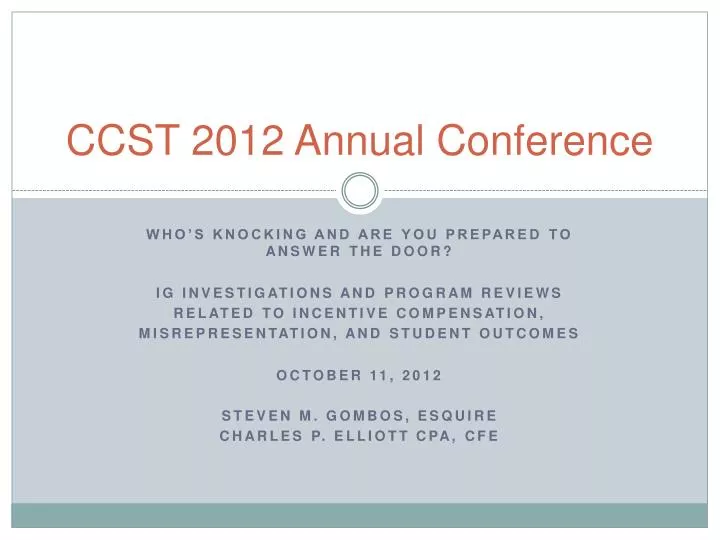 ccst 2012 annual conference