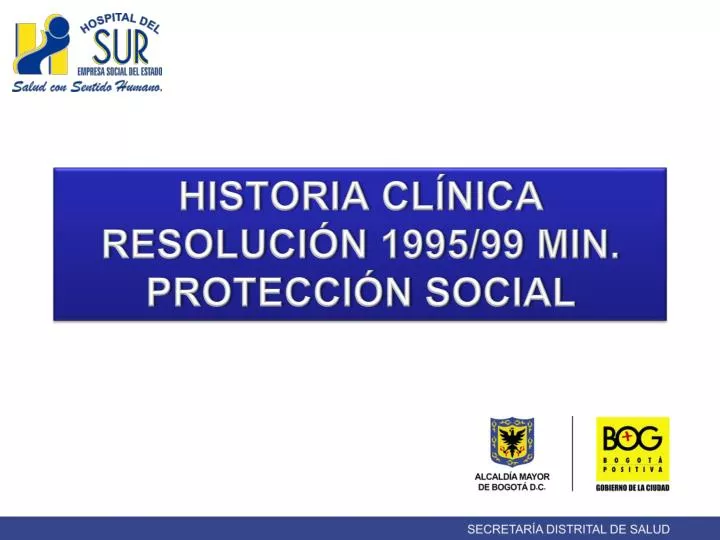 historia cl nica resoluci n 1995 99 min protecci n social