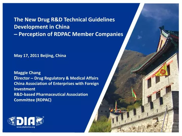 the new drug r d technical guidelines development in china perception of rdpac member companies