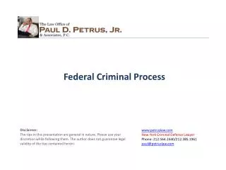Federal Criminal Process