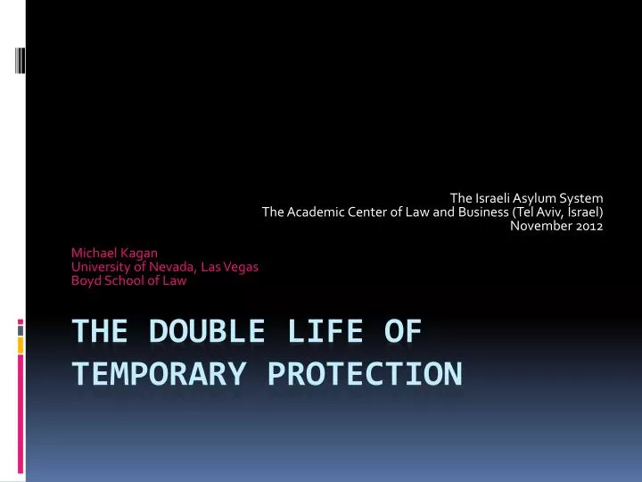 the double life of temporary protection