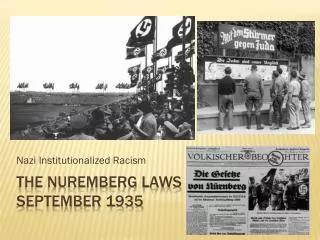 The Nuremberg Laws September 1935