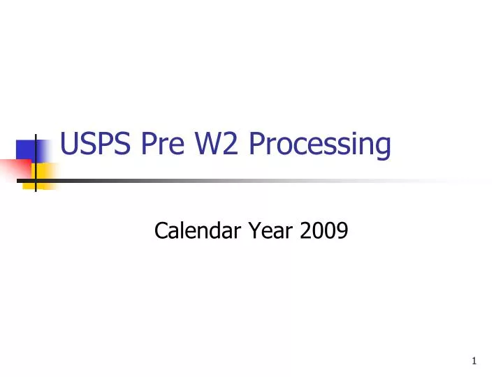 usps pre w2 processing
