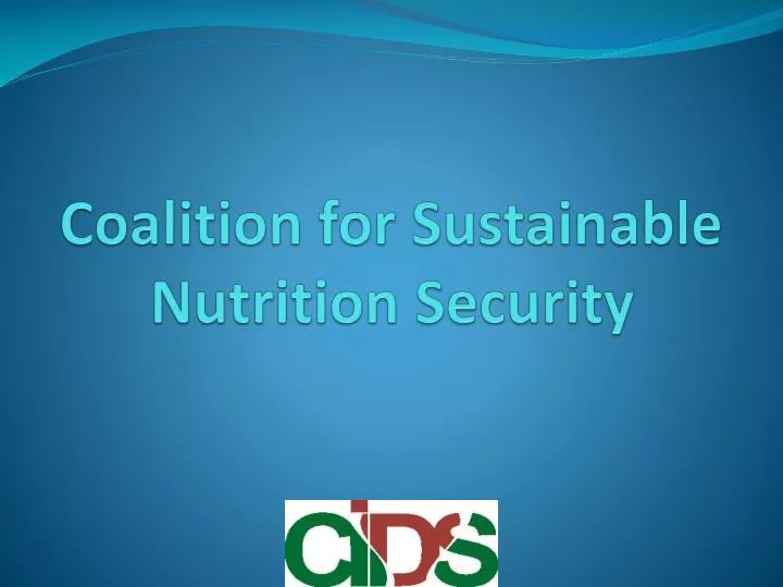 coalition for sustainable nutrition security