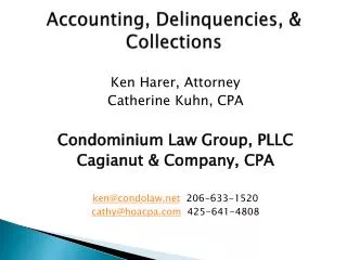 Accounting, Delinquencies, &amp; Collections