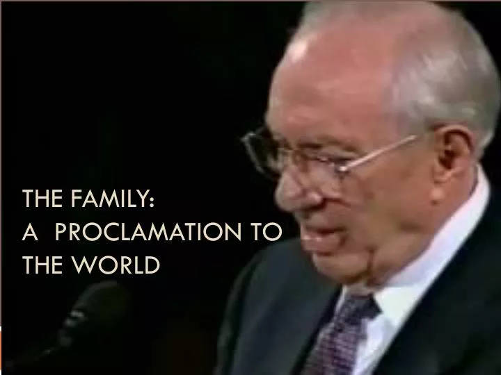 the family a proclamation to the world