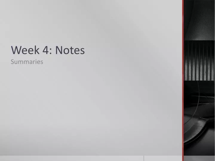 week 4 notes