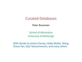 Curated Databases