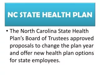NC STATE HEALTH PLAN