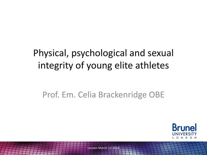 physical psychological and sexual integrity of young elite athletes