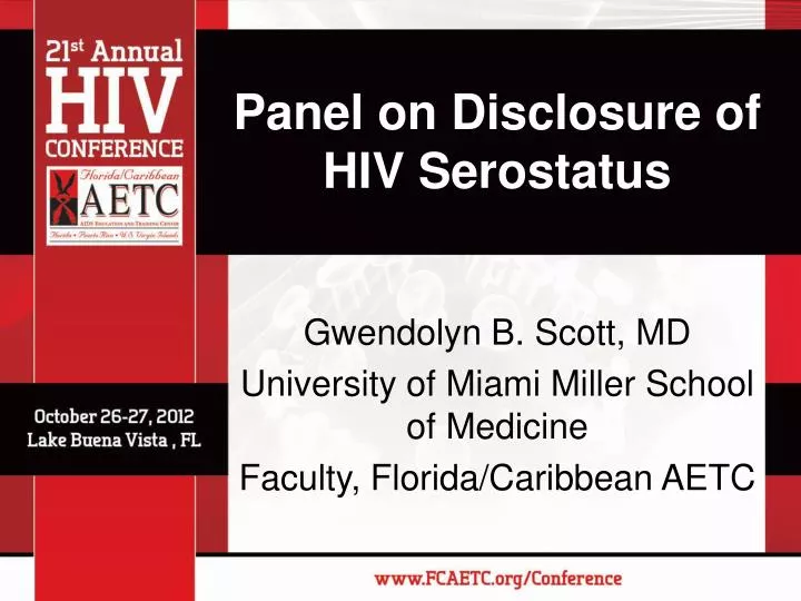panel on disclosure of hiv serostatus