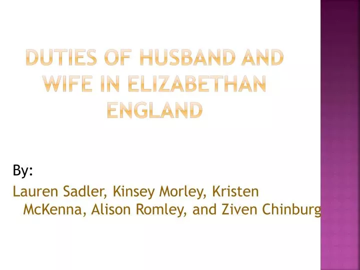 duties of husband and wife in elizabethan england