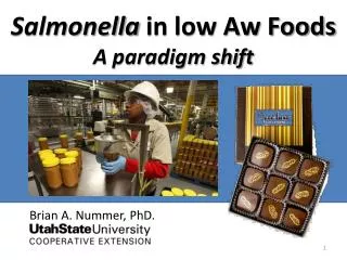 Salmonella in low Aw Foods A paradigm shift