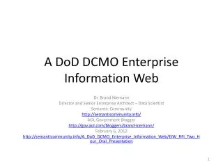 A DoD DCMO Enterprise Information Web