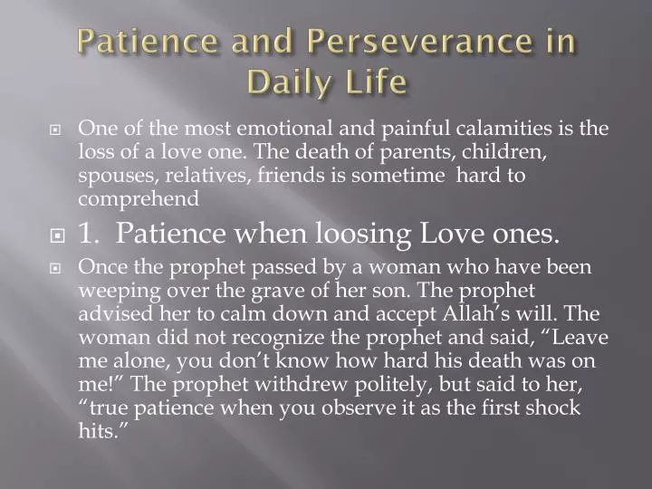 patience and perseverance in daily life
