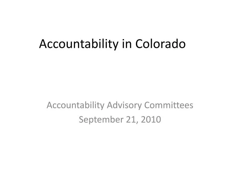 accountability in colorado