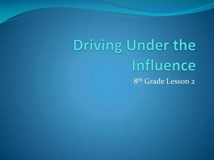 driving under the influence
