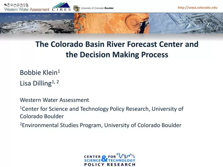 the colorado basin river forecast center and the decision making process