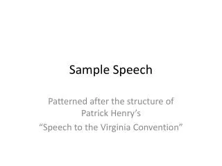 Sample Speech