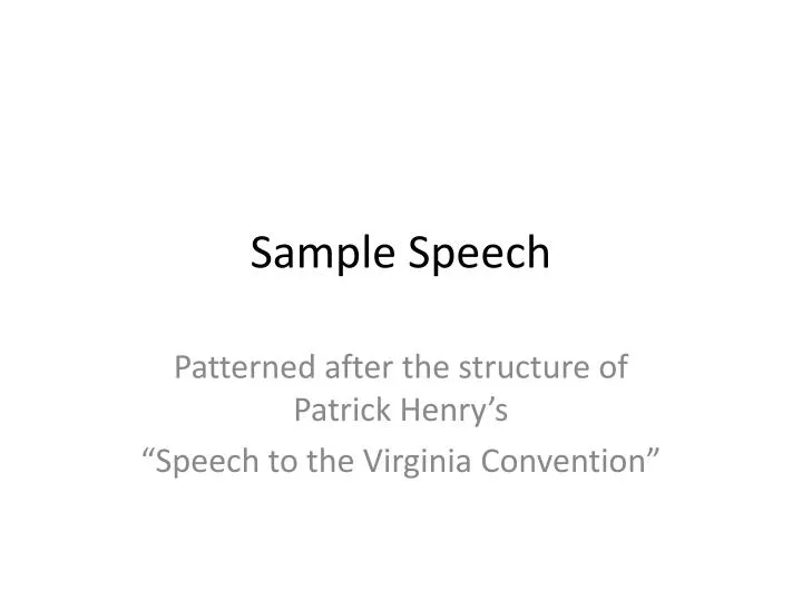 sample speech