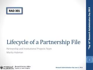 Lifecycle of a Partnership File